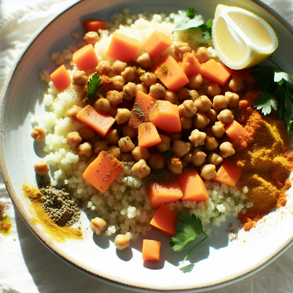 Moroccan-Spiced Chickpea & Carrot Couscous Bowl