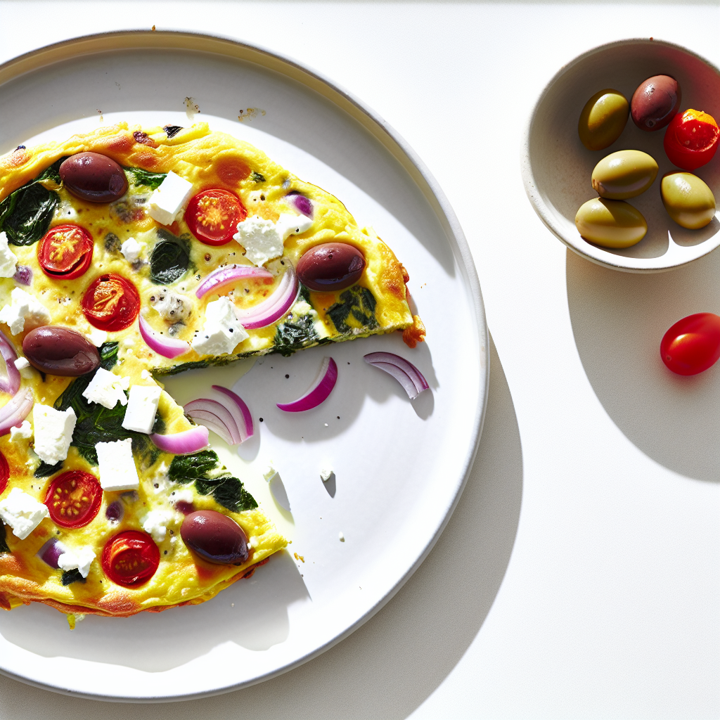 Greek Breakfast Frittata with Feta & Olives