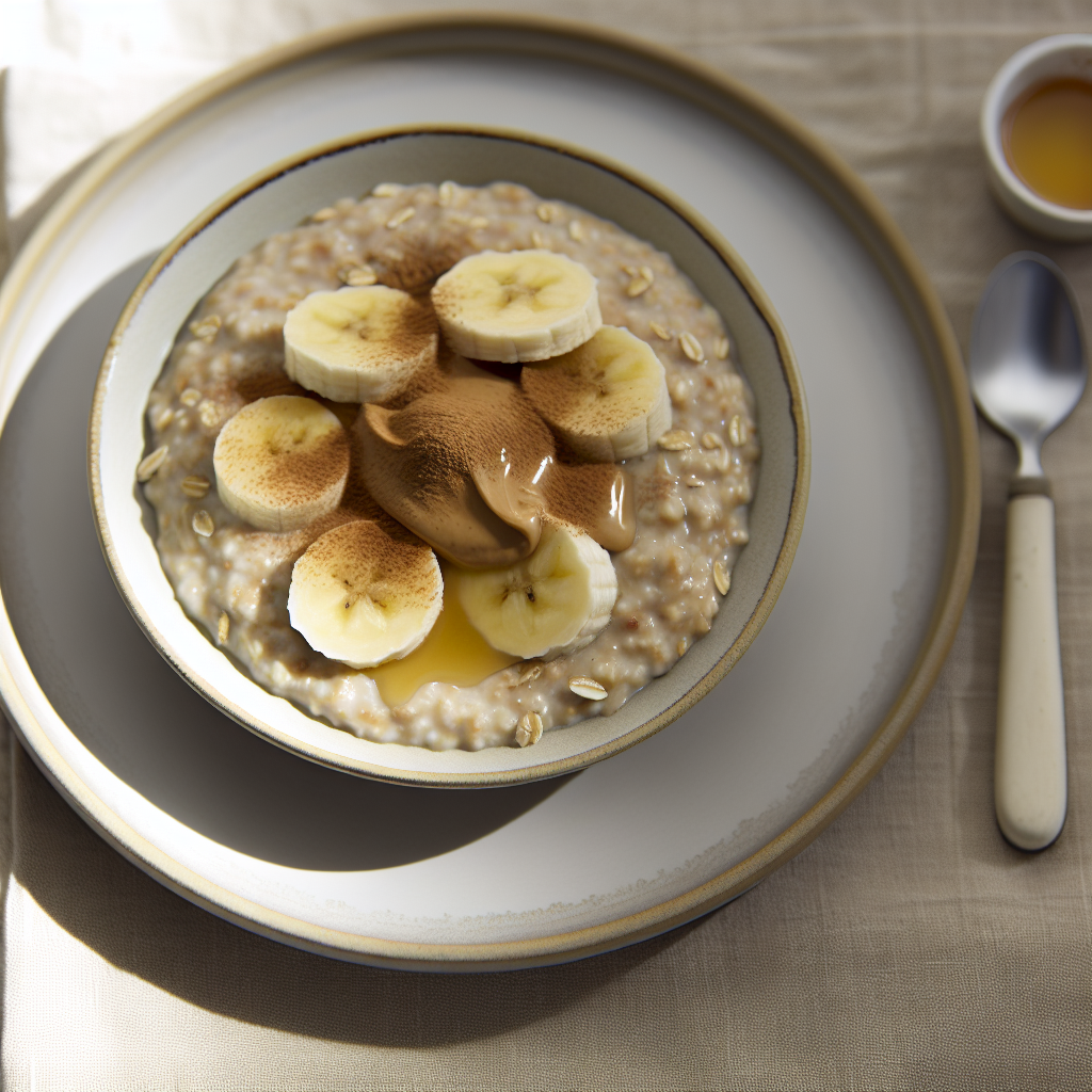 Creamy Peanut Butter & Banana Oatmeal Pot