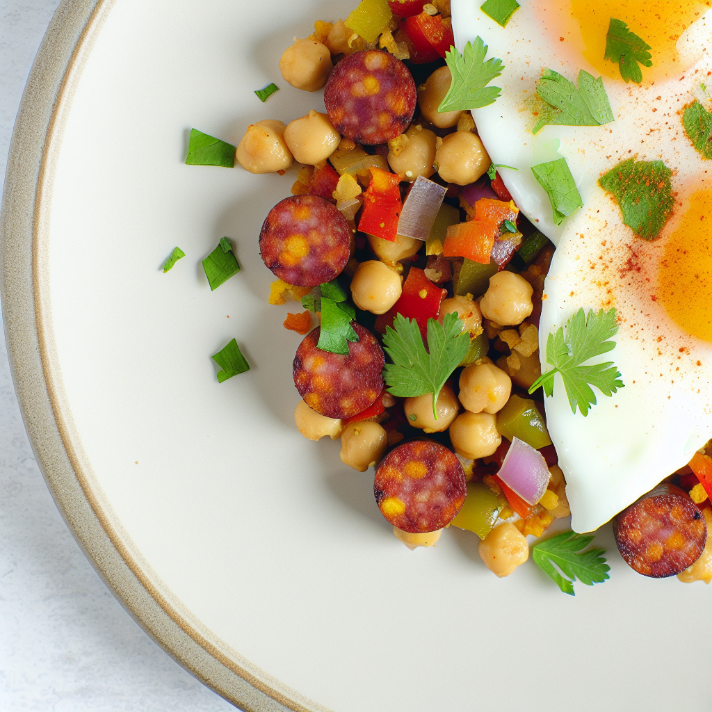 Zesty Chorizo & Chickpea Breakfast Hash