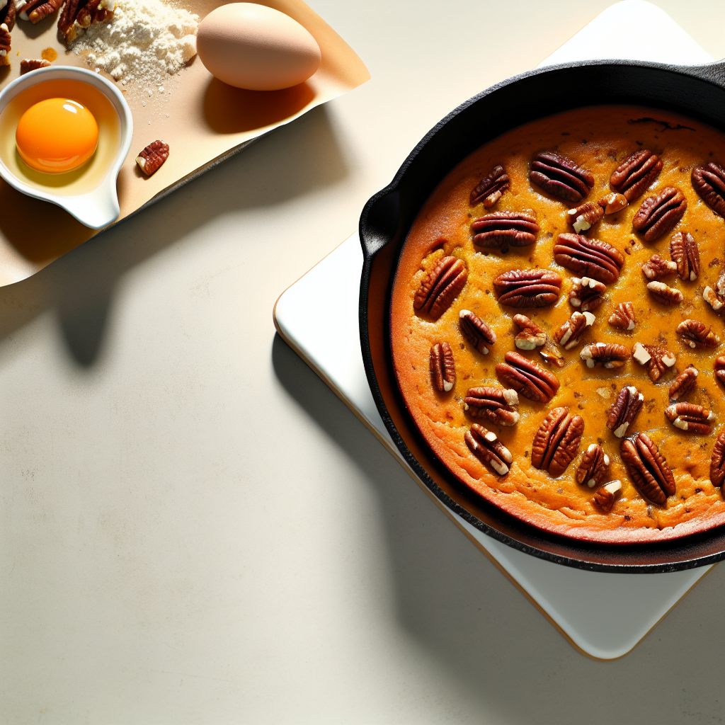 Maple-Pecan Sweet Potato Skillet Cake