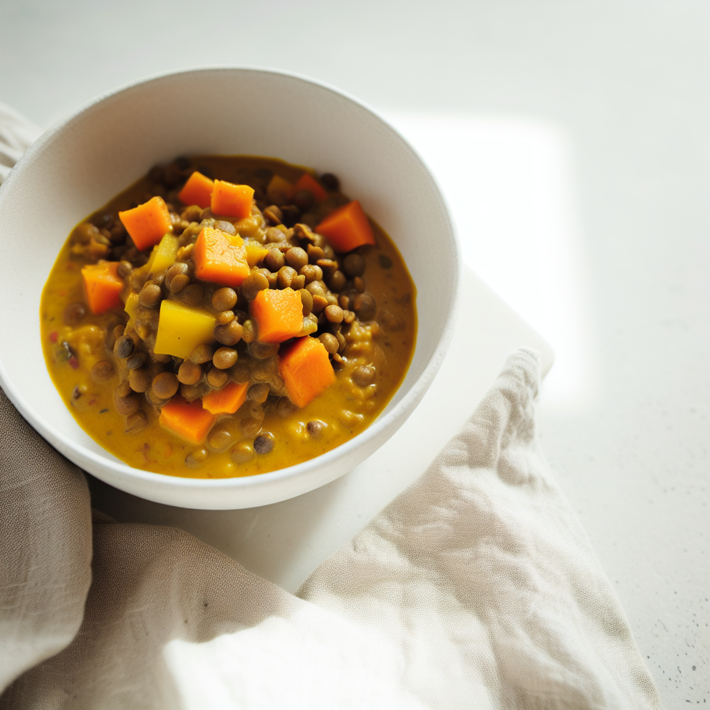 Curried Lentil & Sweet Potato Lunch Stew