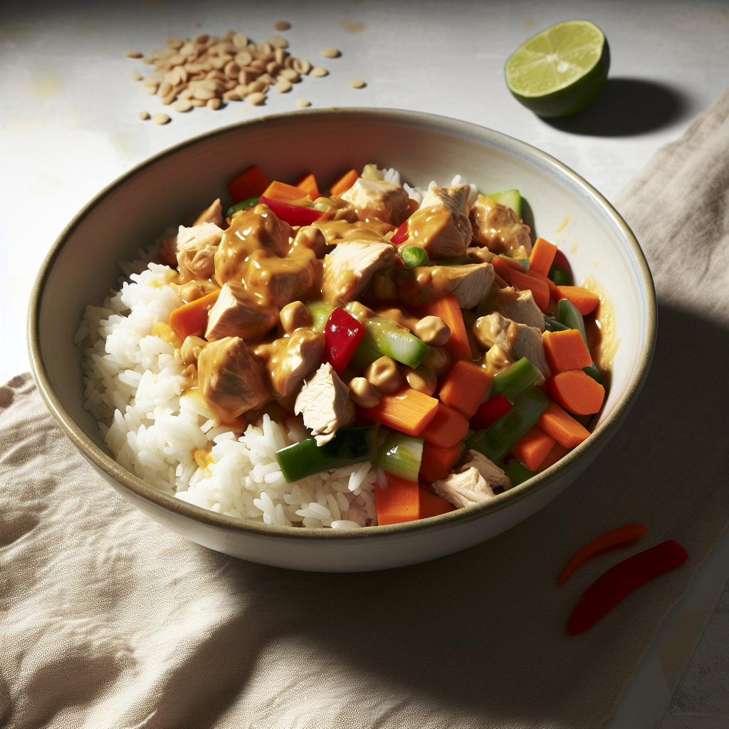 Thai Peanut Chicken & Veggie Rice Pot