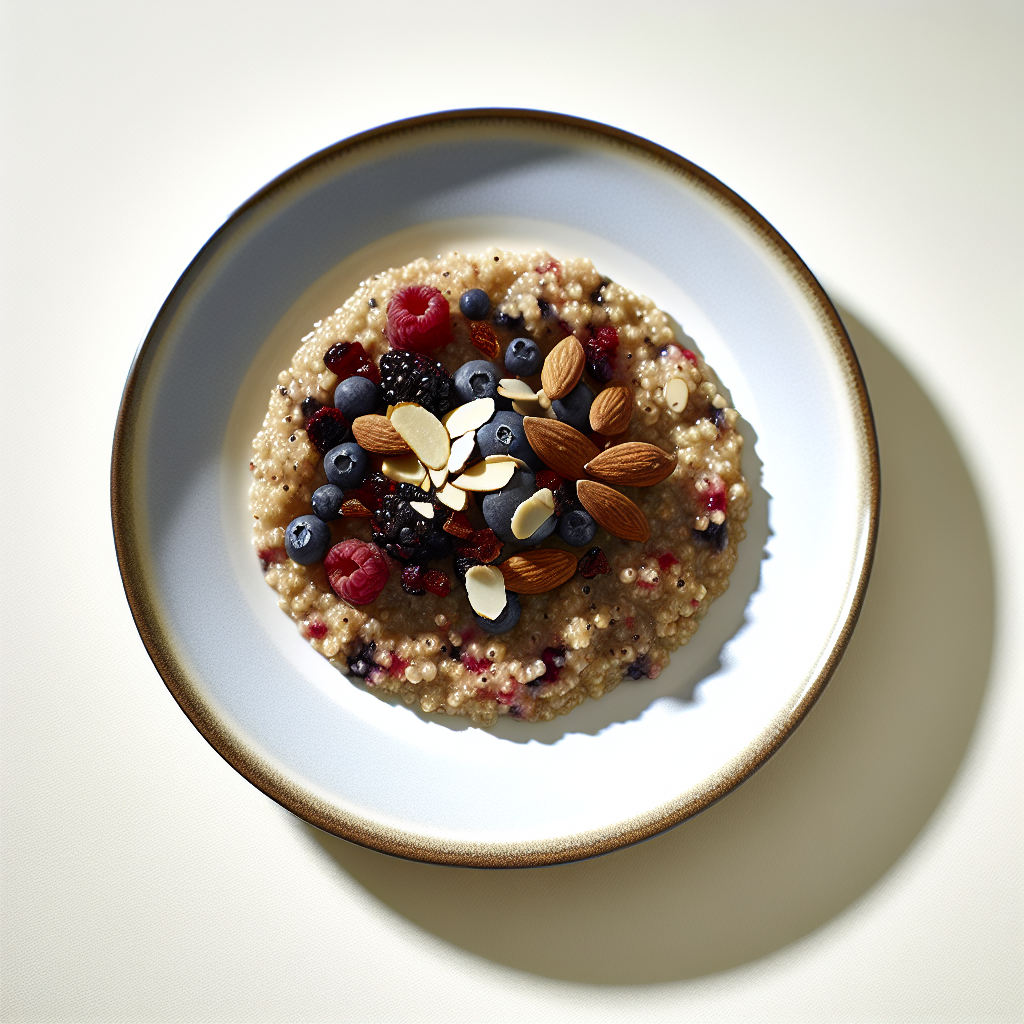 Chai-Spiced Quinoa Porridge with Almonds & Warm Berries