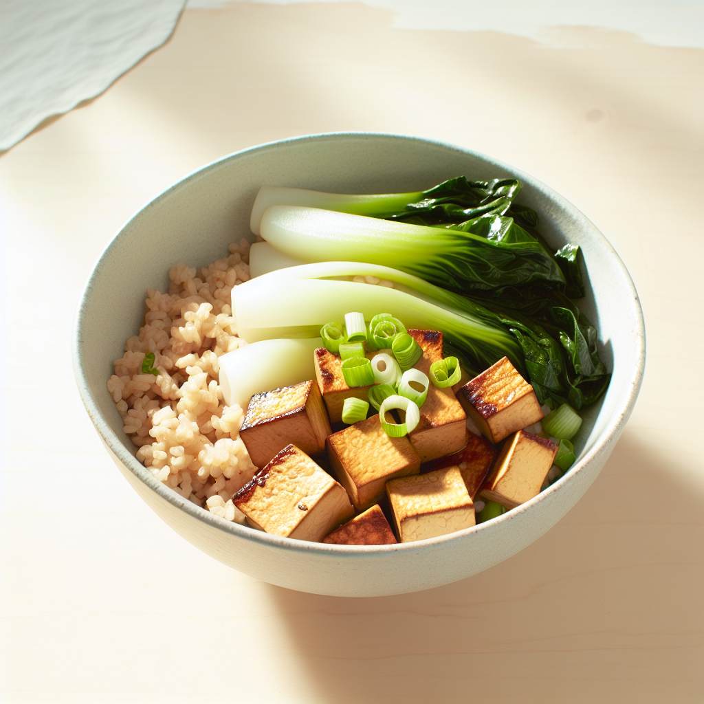 Ginger Miso Tofu & Bok Choy Bowl