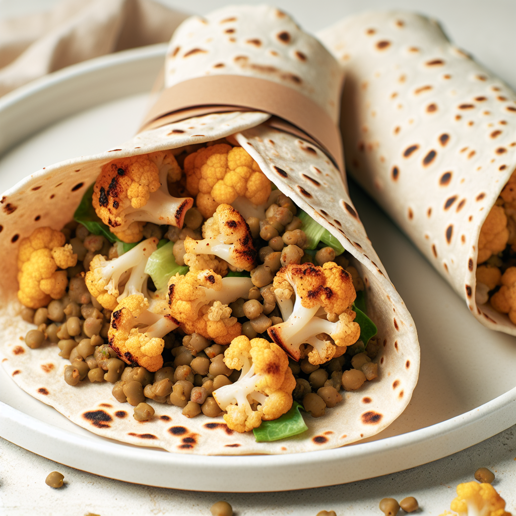 Roasted Cauliflower & Lentil Shawarma Wraps