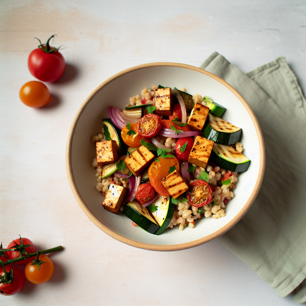 Smoky Tofu & Roasted Vegetable Grain Salad